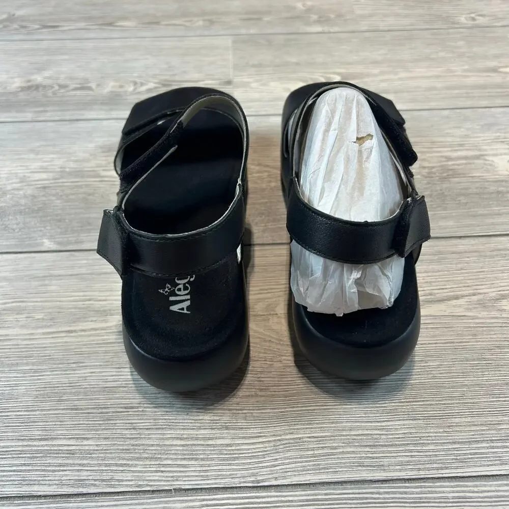 Alegria Bailee Women's Black Leather Triple Strap Sandals NIB Size 40 9.5-10 - Picture 6 of 7